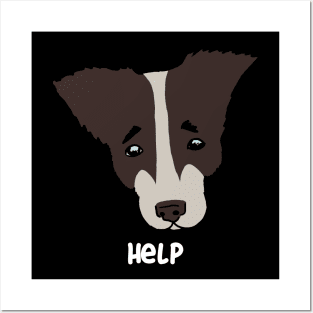 help. sad dog Posters and Art